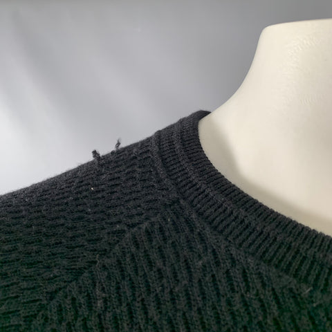 STEVENSON OVERALL CO. Pull thermique en laine côtelée noir, Taille XL