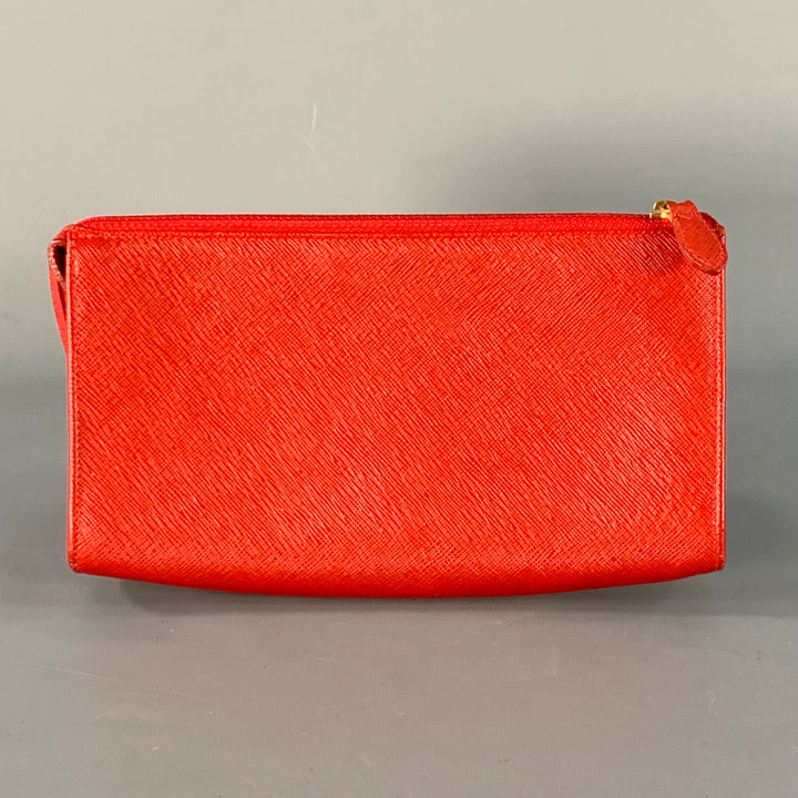 COACH Red Saffiano Leather Makeup Pouch