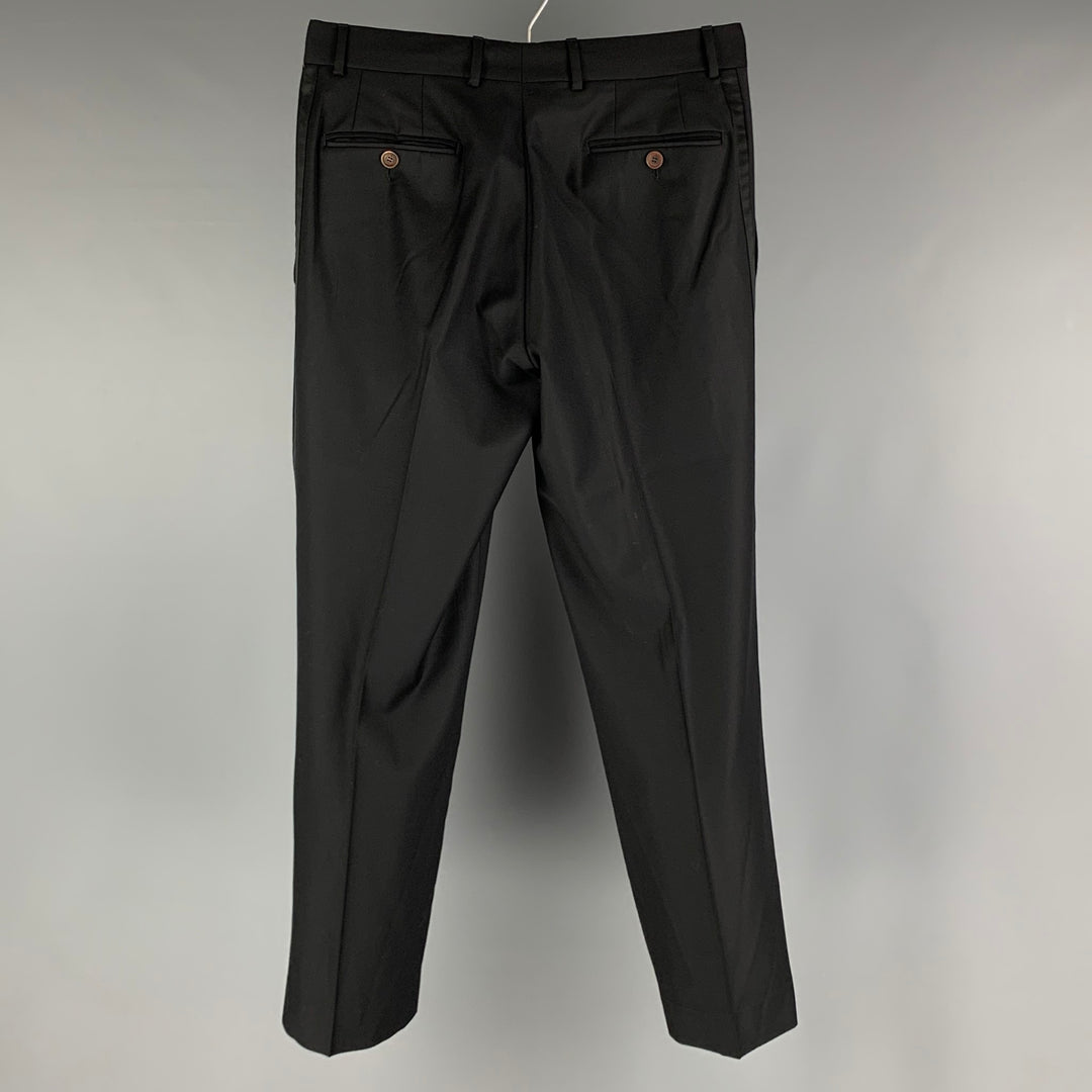 ETRO Talla 36 Pantalón de vestir de esmoquin de lana negro