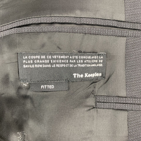 THE KOOPLES Chest Size 42 Nailhead Black Wool Peak Lapel Sport Coat