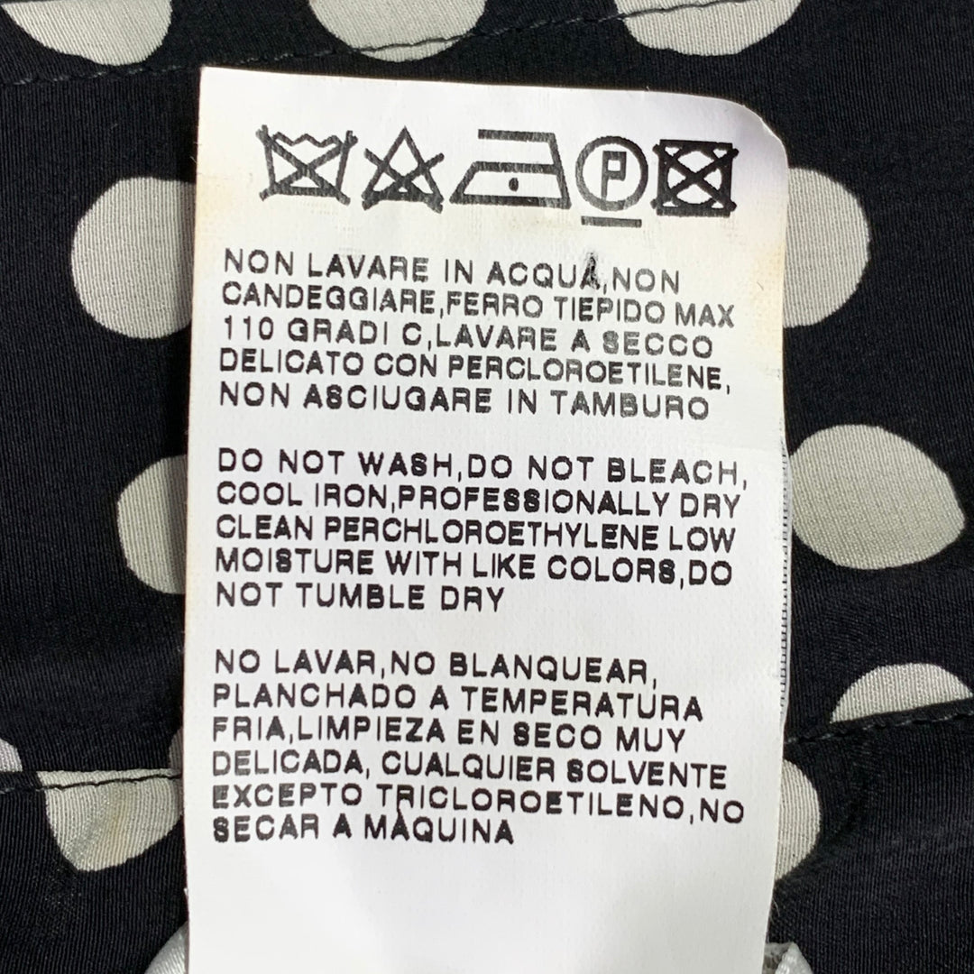 MAX MARA Size 4 Black White Silk Polka Dot Wrap Dress