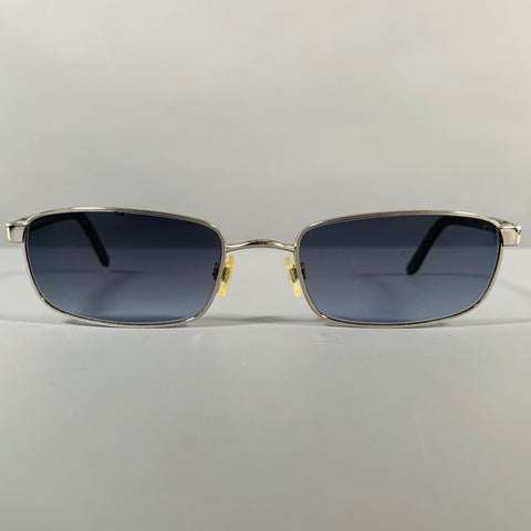 EMPORIO ARMANI Grey Silver Acetate Metal Rectangle Sunglasses