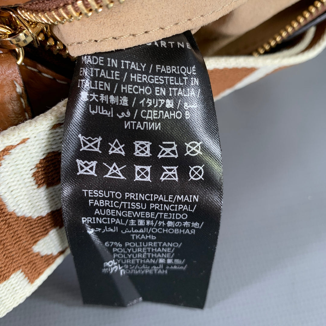 STELLA McCARTNEY Brown White Studded Faux Leather Handbag & Leather Goods