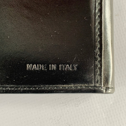 PRADA Black Silver Leather Cardholder Wallet