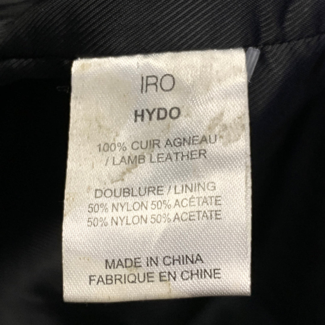 IRO Size M Hydo Black Leather Moto Racer Zip Up Jacket