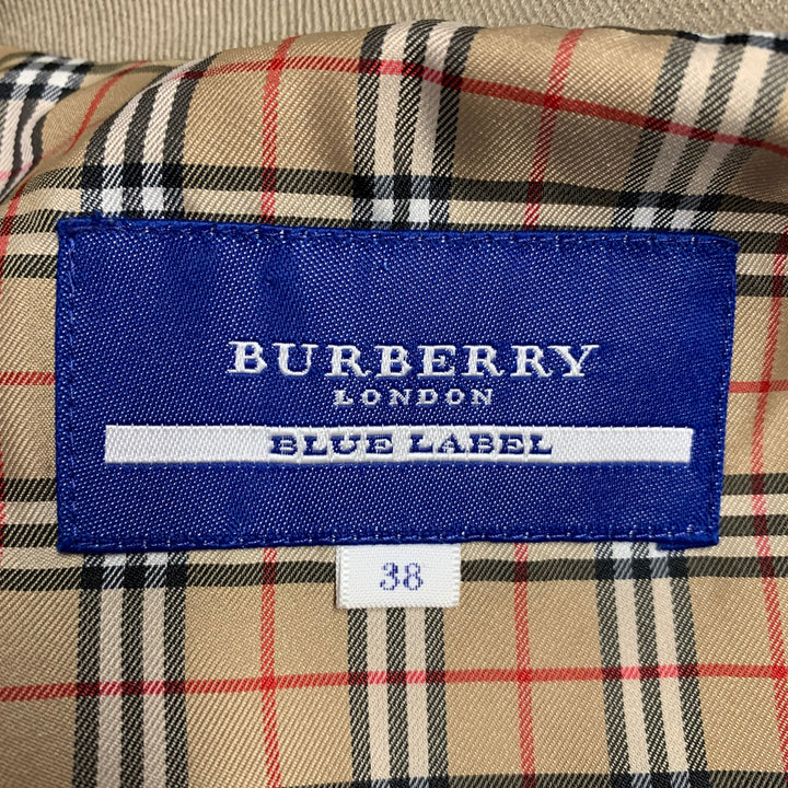 BURBERRY Size 2 Tan Cotton Blend Twill Double Breasted Jacket
