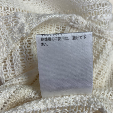 RE:ROOM Size M Cream Crochet Short Sleeve Shirt