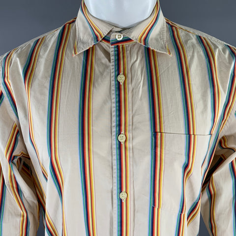 PAUL SMITH Size L Pink Blue & Green Mixed Patterns Cotton Long Sleeve Shirt
