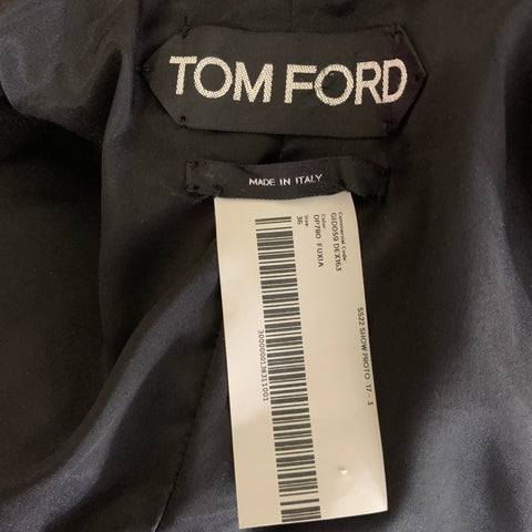 TOM FORD Size XS Pink Fuchsia Denim Metallic Peak Lapel Jacket Indoor Blazer