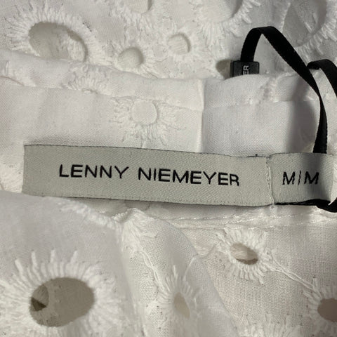 LENNY NIEMEYER Size M White Cotton Eyelet Long Shirt Dress