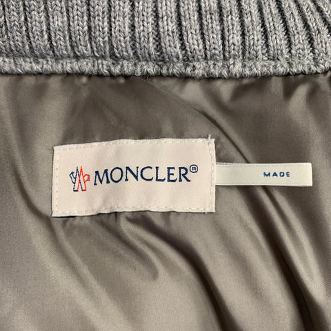 MONCLER Size XL Grey Knit Wool Acrylic Hooded Jacket