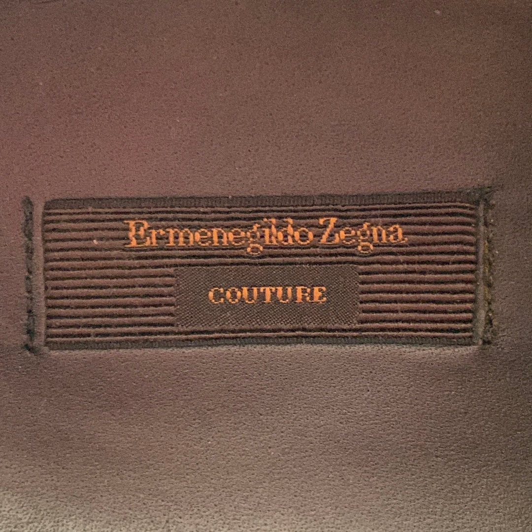 ERMENEGILDO ZEGNA Size 12 Black Brown Woven Leather Slip On Sneakers