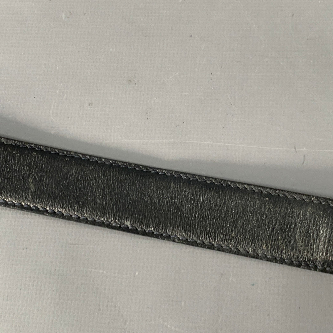 SALVATORE FERRAGAMO Size 29 Black Gold Logo Leather Belt