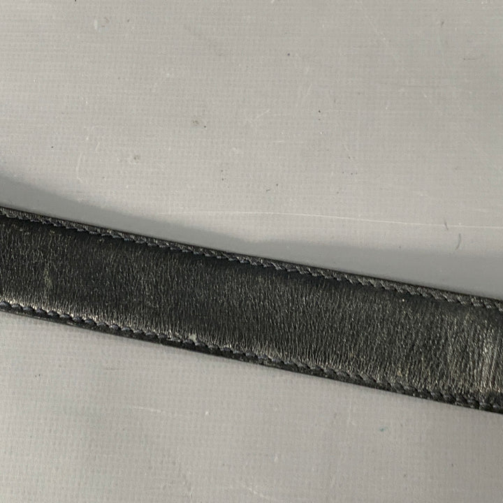 SALVATORE FERRAGAMO Size 29 Black Gold Logo Leather Belt