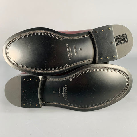 BURBERRY Size 9 Burgundy Leather Slip On Penny Loafers