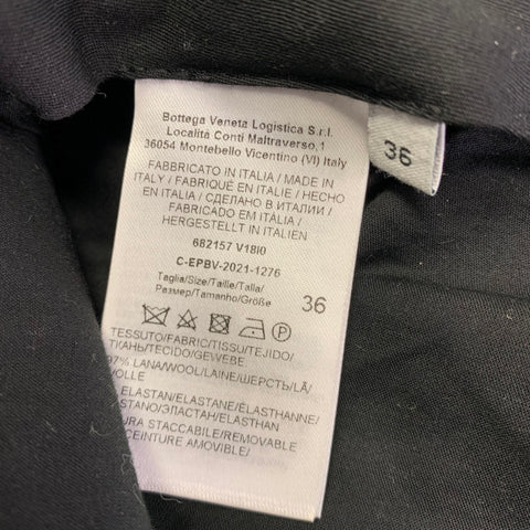 BOTTEGA VENETA Size 0 Black Lambswool blend Herringbone Cargo Casual Pants