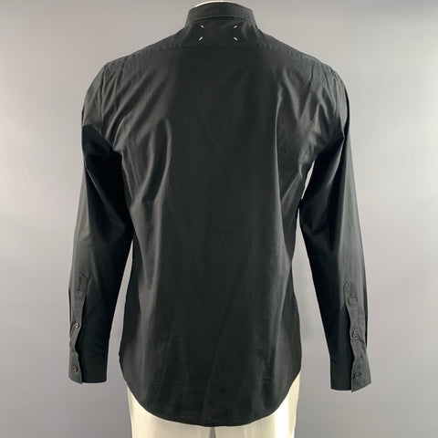 MAISON MARTIN MARGIELA Size L Black Cotton Long Sleeve Shirt
