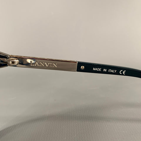 LANVIN Blue Silver Acetate Metal Sunglasses
