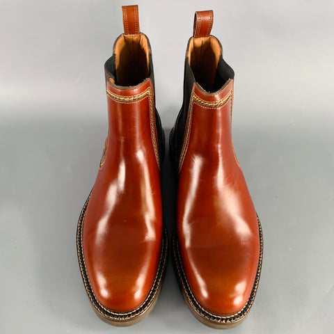 LANVIN Size 9 Cognac Brown Leather Pull On Boots