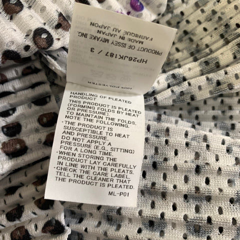 ISSEY MIYAKE Size M White Brown & Purple Pleated Polyester Hooded Pullover