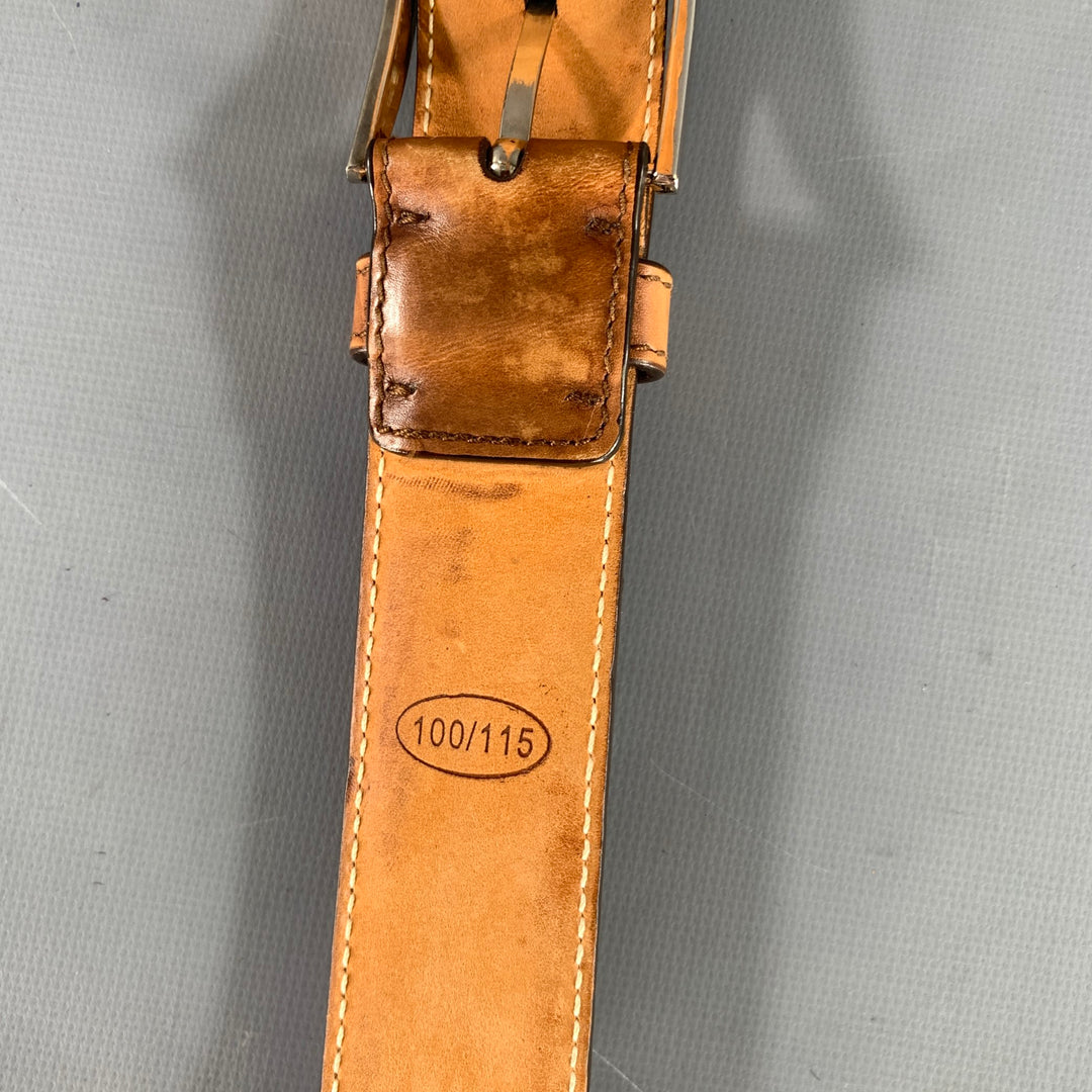SUTOR MANTELLASSI Size 38 Camel Distressed Leather Belt
