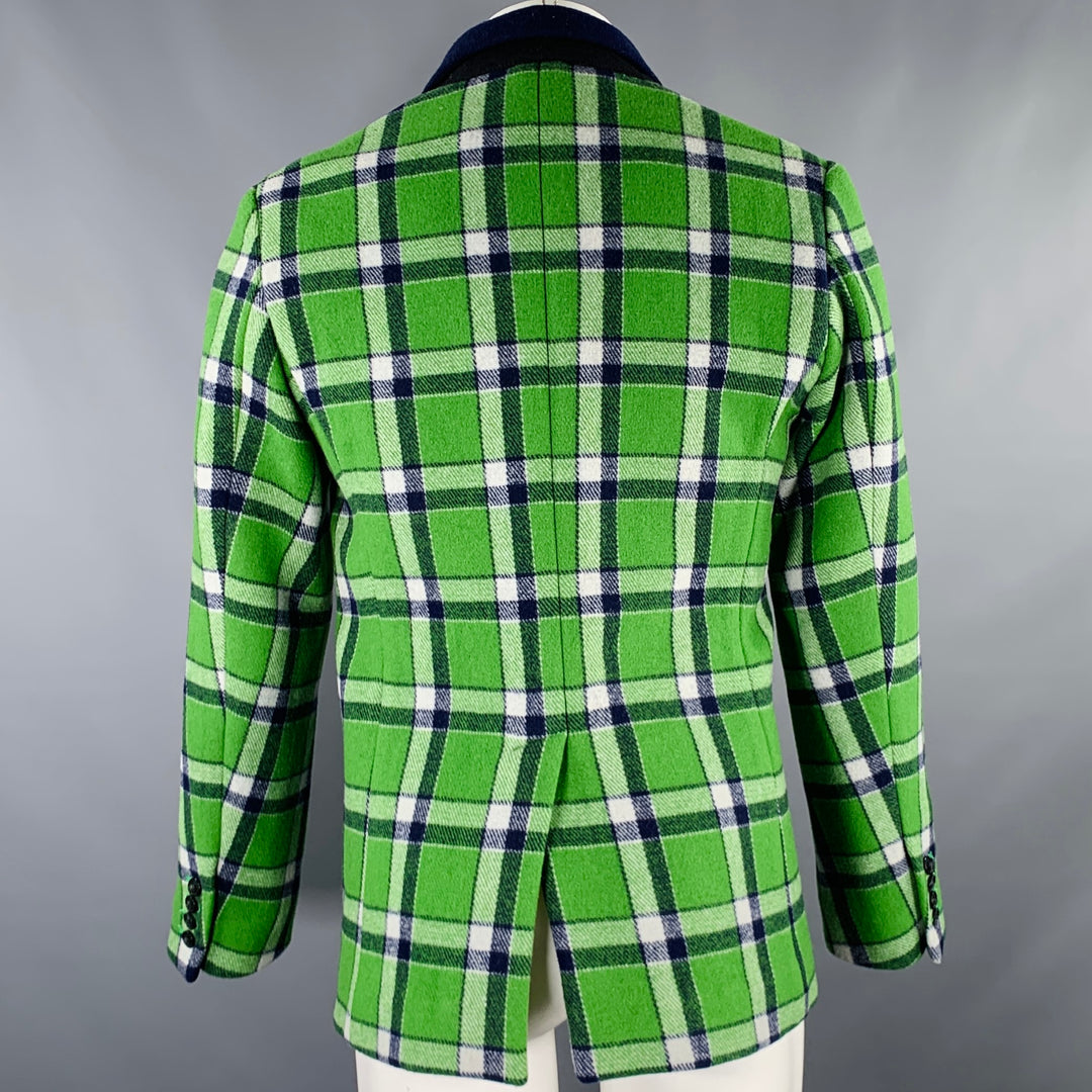 MARC by MARC JACOBS Size S Green Navy Plaid Wool Blend Sport Coat