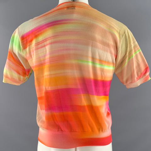 DRIES VAN NOTEN Size S Orange Neon Cotton Blend Tie Dye Pullover