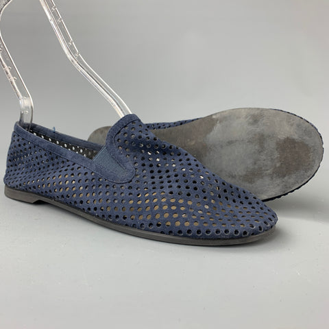 STELLA McCARTNEY Zapatos planos de gamuza sintética perforados azul marino talla 7.5