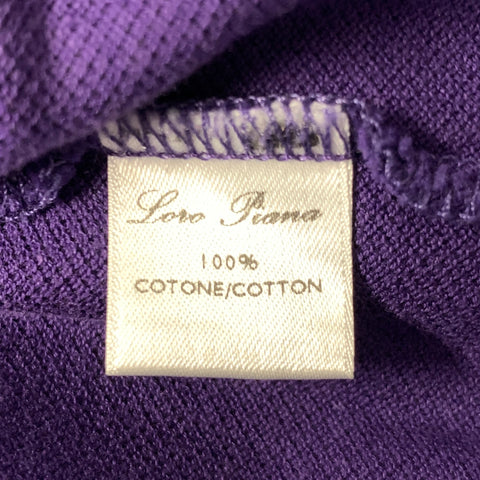 LORO PIANA Size L Purple Cotton Polo