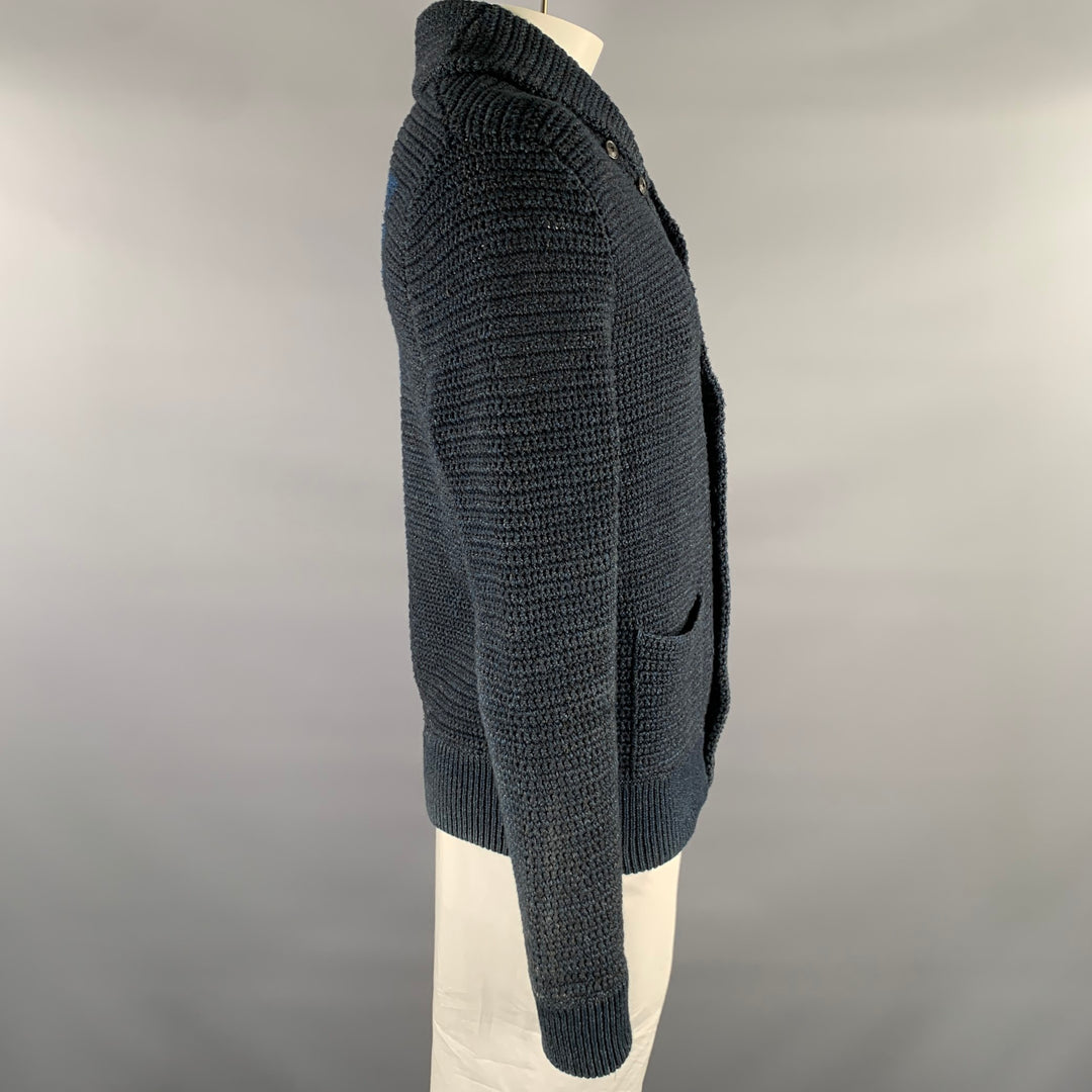 RRL by RALPH LAUREN Size L Navy Knit Cotton Shawl Cardigan