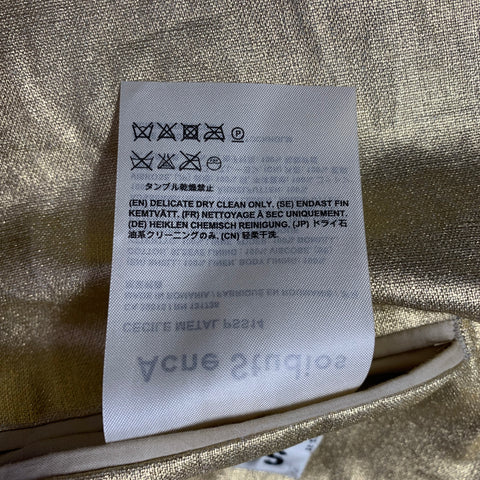ACNE STUDIOS Size 36 Gold Linen Single Button Sport Coat