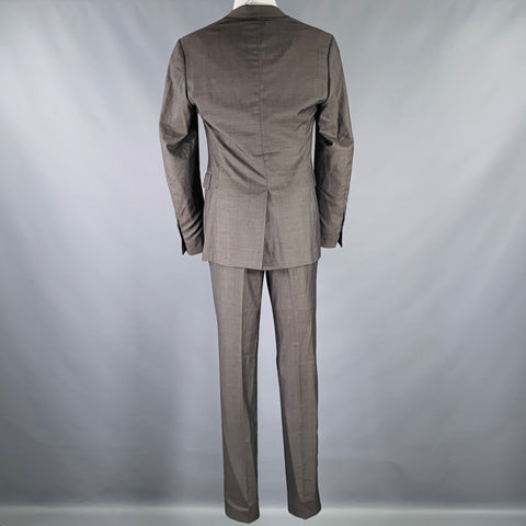 JOHN VARVATOS Size 40 Grey Charcoal Nailhead Wool Single Breasted Suit
