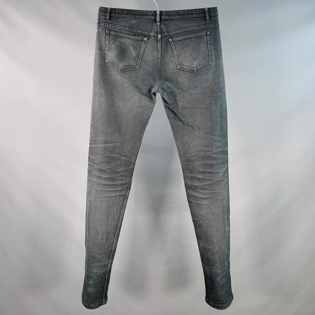 A.P.C. Size 33 Grey Cotton Blend Twill Slim Tapered Button Fly Jeans