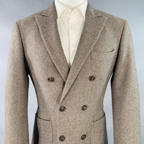 BRUNELLO CUCINELLI Size 38 Grey Light Grey Cashmere Double Breasted Sport Coat