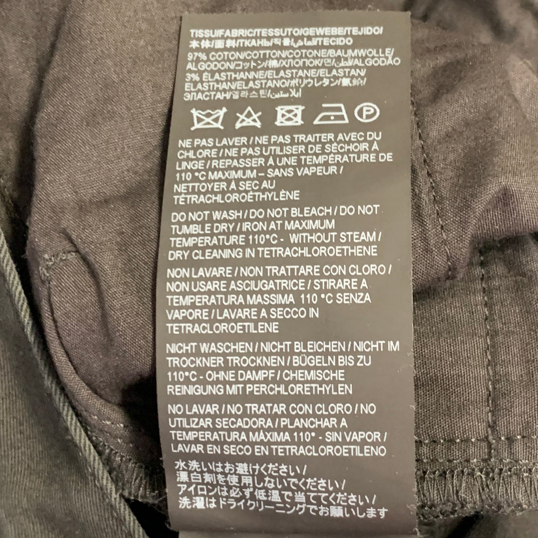 SAINT LAURENT Size 30 Black Cotton Blend Flat Front Slim Tapered Casual Pants