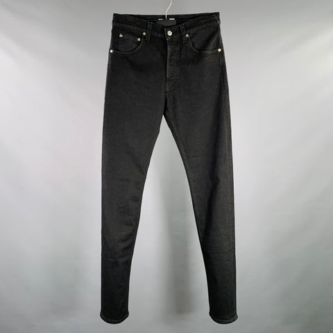 HELMUT LANG Size 31 Black Cotton Blend Straight Jeans