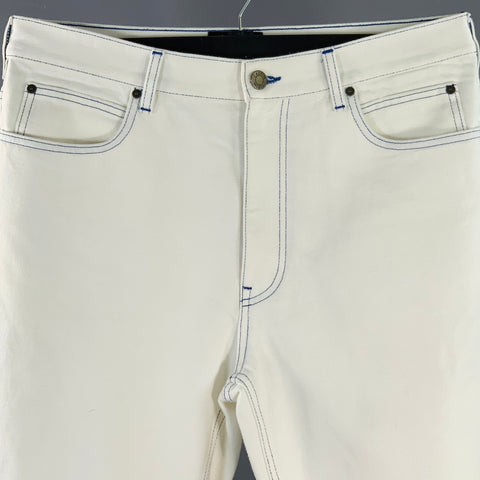CALVIN KLEIN 205W39NYC x ANDY WARHOL Size 34 White Contrast Stitch Cotton Casual Pants