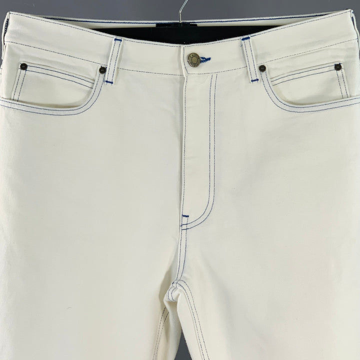 CALVIN KLEIN 205W39NYC x ANDY WARHOL Size 34 White Contrast Stitch Cotton Casual Pants