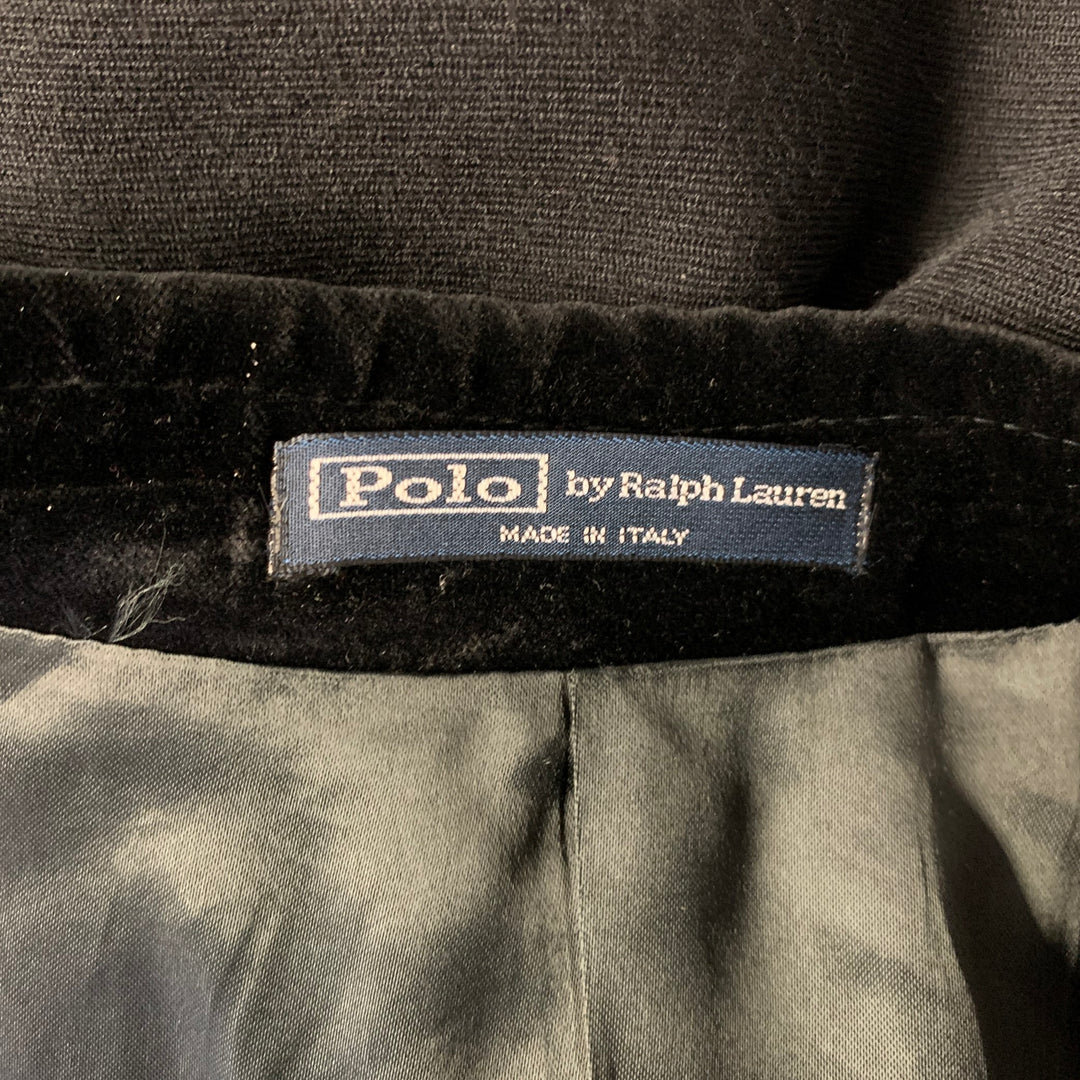 RALPH LAUREN Size 44 Black Wool Notch Lapel Coat