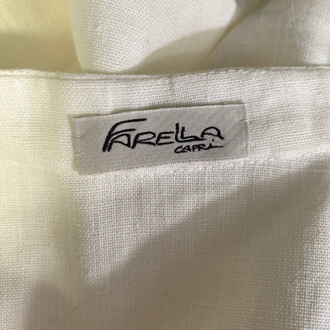 FARELLA Size M White Linen Tuxedo Dress