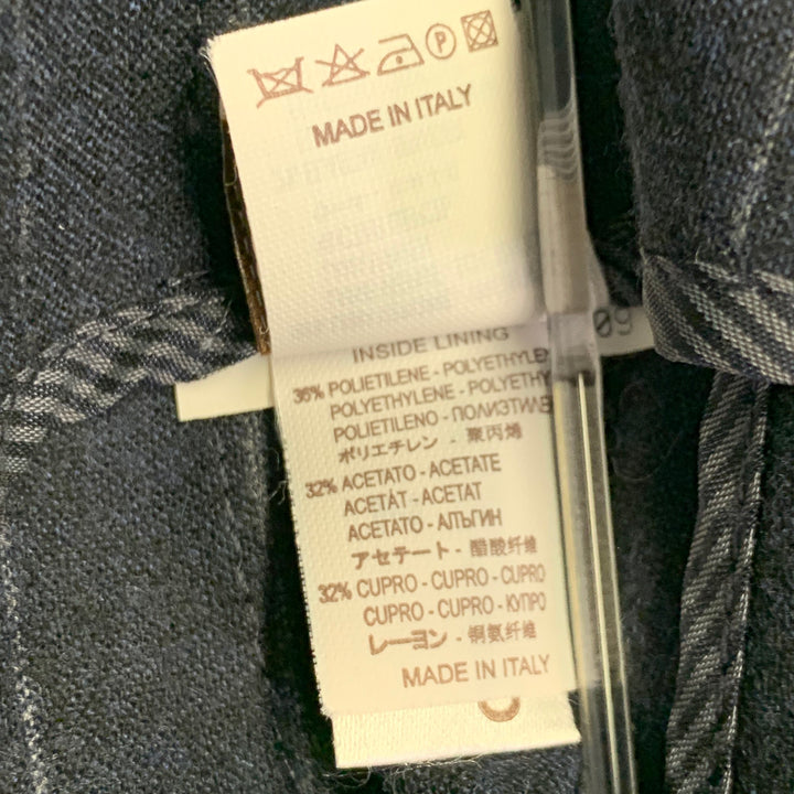 BRUNELLO CUCINELLI Size 6 Navy Stripe Wool Blend Tapered Slim Fit Dress Pants