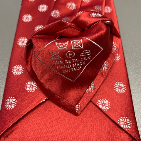 BRIONI Red White Floral Silk Tie