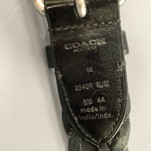 COACH Size 34 Black Braided Leather Belt