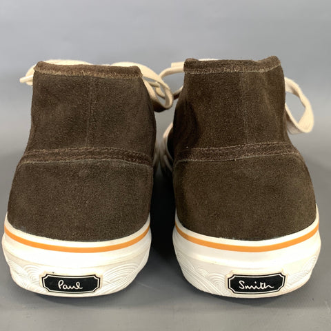 PAUL SMITH JEANS Size 9 Brown White S9XG/C383/SUE Suede High Top Lace Up Shoes
