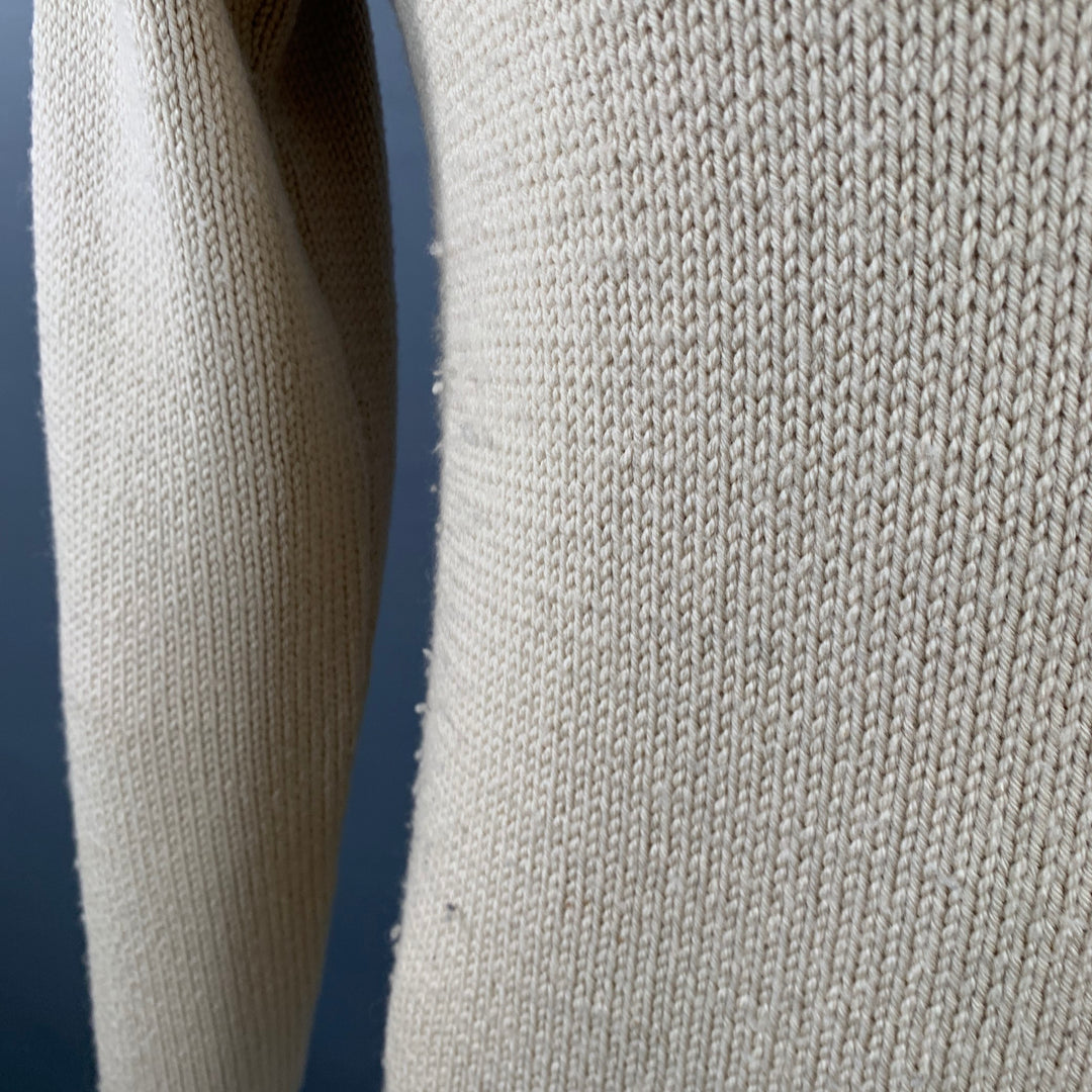 GRP Size L Beige Knit Merino Wool Turtleneck Sweater