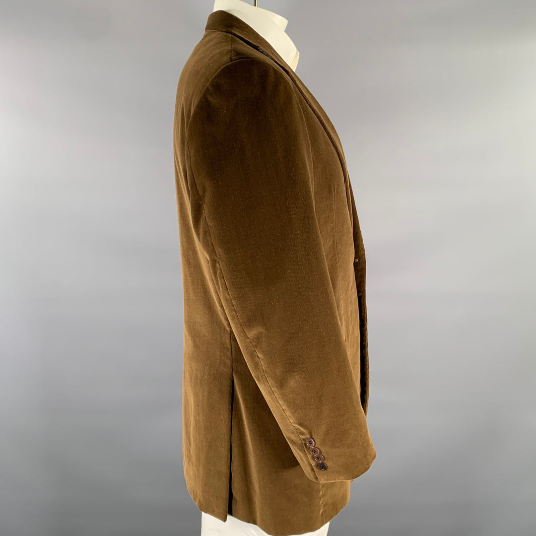GIVENCHY Size 46 Brown Corduroy Cotton Notch Lapel Sport Coat
