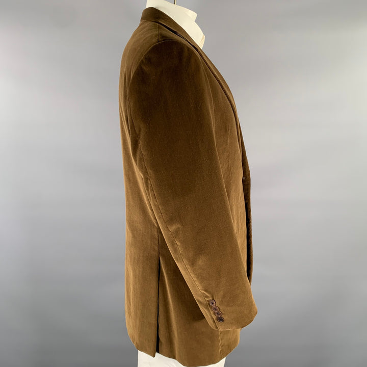 GIVENCHY Size 46 Brown Corduroy Cotton Notch Lapel Sport Coat