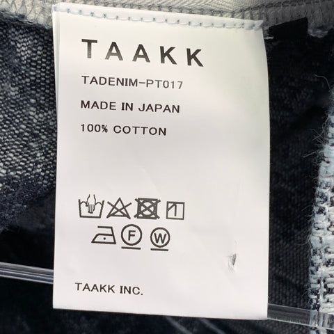 TAAKK Size 34 Navy Blue Embroidery Cotton Japanese Denim Straight Jeans