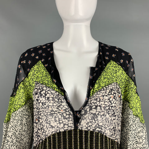 DOROTHEE SCHUMACHER Size M Multi-Color Viscose Patchwork A-Line Dress