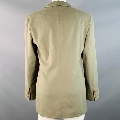 GIORGIO ARMANI Size 4 Green Sage Cashmere Double Breasted Jacket Blazer